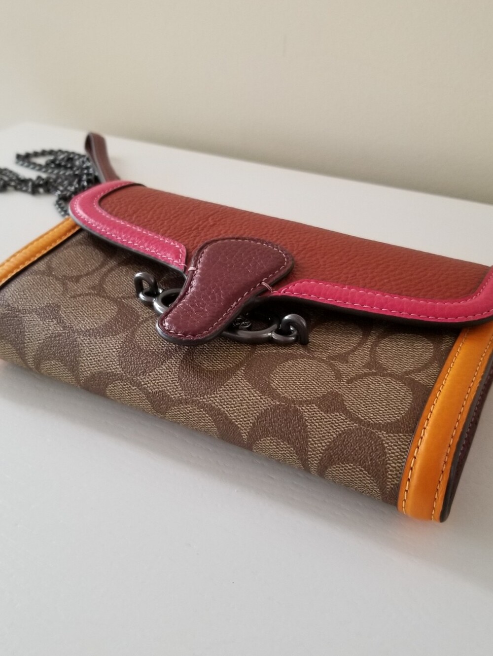 Coach Signature Colorblock Jade Chain Crossbody - Picture 9 of 14